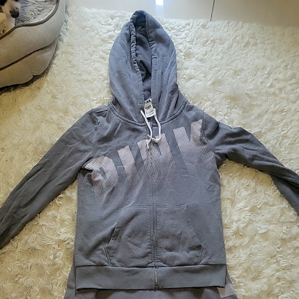 PINK gray sweat suit